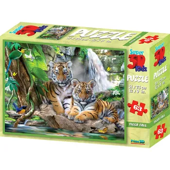 Puzzle Prime 3D Tygři 63 dílků