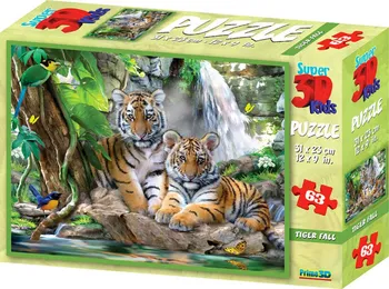 Puzzle Prime 3D Tygři 63 dílků