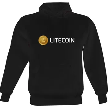 Pánská mikina Pánská mikina s kapucí s potiskem Litecoin - nápis pánské