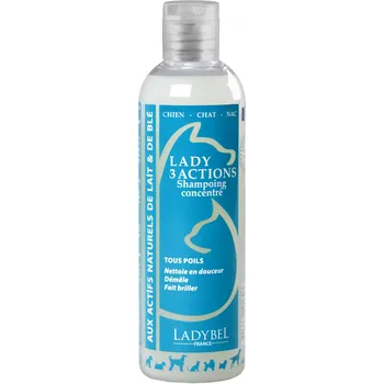 Kosmetika pro psa LADYBEL FRANCE Šampon s kondicionérem Lady 3 Actions 200 ml usnadňuje rozčesání srsti psů a koček