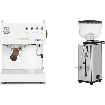 Set domácích spotřebičů Ascaso Steel UNO PID, White&Wood + ECM S-Manuale 64