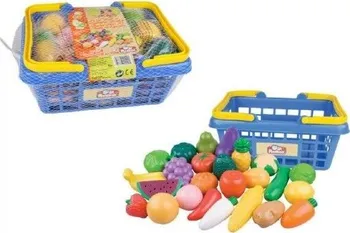 Hra na obchod Teddies Nákupní košík ovoce a zelenina 25 ks