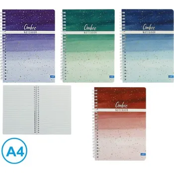 Sešit Blok spirála A4 OMBRE linka 100l