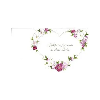Karnet Ślub DL S31 - Duże serce