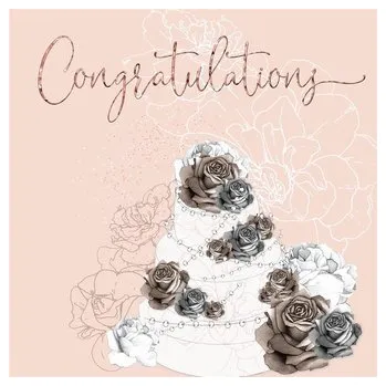 Karnet kwadrat CL0929_SG Ślub tort