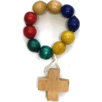 Růženec Dřevěný desátek – barevný