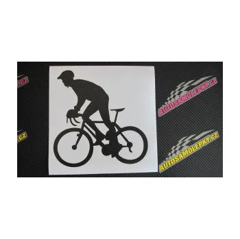 Polep vozidla SAMOLEPKA Cyklista 003 levá (10 - červená) NA AUTO, NÁLEPKA, FÓLIE, POLEP, TUNING, VLASTNÍ TEXT, TISK, AUTOSAMOLEPKY.cz, POLEPY, OBRÁZEK, LOGO, SAMOLEPKY