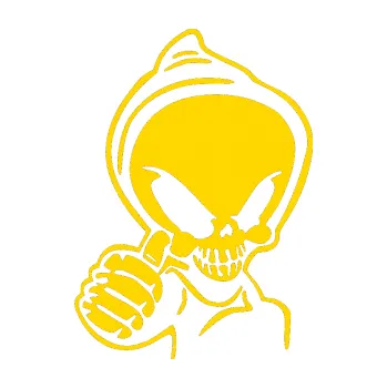 Samolepicí dekorace na vozidlo Kostra duch levá (13 - jasně žlutá) SAMOLEPKA NA AUTO, NÁLEPKA, FÓLIE, POLEP, TUNING, VLASTNÍ TEXT, TISK, AUTOSAMOLEPKY.cz, POLEPY, OBRÁZEK, LOGO, 3D STICKERS