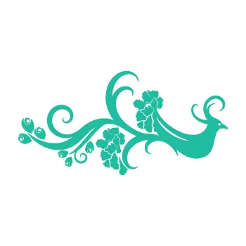 Samolepící dekorace Květina dekor 014 pravá páv (25 - tyrkysová) SAMOLEPKA NA AUTO, NÁLEPKA, FÓLIE, POLEP, TUNING, VLASTNÍ TEXT, TISK, AUTOSAMOLEPKY.cz, POLEPY, OBRÁZEK, LOGO, 3D STICKERS