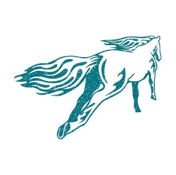 Samolepicí dekorace na vozidlo Animal flames 009 pravá kůň (92 - Ultra Metalic tyrkysová) SAMOLEPKA NA AUTO, NÁLEPKA, FÓLIE, POLEP, TUNING, VLASTNÍ TEXT, TISK, AUTOSAMOLEPKY.cz, POLEPY, OBRÁZEK, LOGO, 3D STICKERS