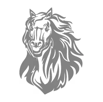 Samolepící dekorace SAMOLEPKA Kůň 067 levá hlava s hřívou (17 - šedá) NA AUTO, NÁLEPKA, FÓLIE, POLEP, TUNING, VLASTNÍ TEXT, TISK, AUTOSAMOLEPKY.cz, POLEPY, OBRÁZEK, LOGO, SAMOLEPKY