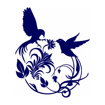 Samolepící dekorace SAMOLEPKA Květina dekor 006 levá ptáčci (23 - tmavě modrá) NA AUTO, NÁLEPKA, FÓLIE, POLEP, TUNING, VLASTNÍ TEXT, TISK, AUTOSAMOLEPKY.cz, POLEPY, OBRÁZEK, LOGO, SAMOLEPKY