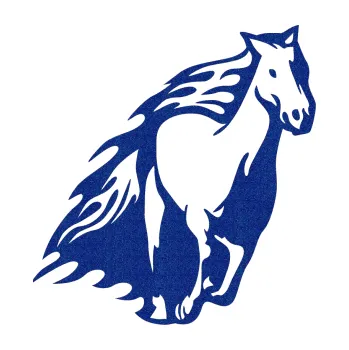 Samolepicí dekorace na vozidlo Animal flames 006 pravá kůň (89 - Ultra Metalic modrá tmavá) SAMOLEPKA NA AUTO, NÁLEPKA, FÓLIE, POLEP, TUNING, VLASTNÍ TEXT, TISK, AUTOSAMOLEPKY.cz, POLEPY, OBRÁZEK, LOGO, 3D STICKERS