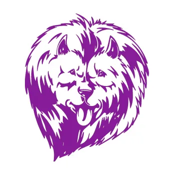 Polep vozidla SAMOLEPKA Pes 030 pravá Čau Čau (14 - fialová) NA AUTO, NÁLEPKA, FÓLIE, POLEP, TUNING, VLASTNÍ TEXT, TISK, AUTOSAMOLEPKY.cz, POLEPY, OBRÁZEK, LOGO, SAMOLEPKY