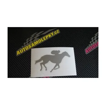 Samolepící dekorace SAMOLEPKA Kůň 027 pravá závodí s jezdcem (10 - červená) NA AUTO, NÁLEPKA, FÓLIE, POLEP, TUNING, VLASTNÍ TEXT, TISK, AUTOSAMOLEPKY.cz, POLEPY, OBRÁZEK, LOGO, SAMOLEPKY