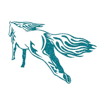 Samolepicí dekorace na vozidlo Animal flames 009 levá kůň (92 - Ultra Metalic tyrkysová) SAMOLEPKA NA AUTO, NÁLEPKA, FÓLIE, POLEP, TUNING, VLASTNÍ TEXT, TISK, AUTOSAMOLEPKY.cz, POLEPY, OBRÁZEK, LOGO, 3D STICKERS