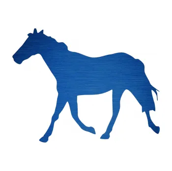 Samolepící dekorace SAMOLEPKA Kůň 012 levá (65 - škrábaný kov modrý) NA AUTO, NÁLEPKA, FÓLIE, POLEP, TUNING, VLASTNÍ TEXT, TISK, AUTOSAMOLEPKY.cz, POLEPY, OBRÁZEK, LOGO, SAMOLEPKY