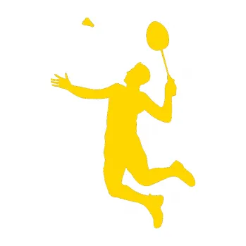 Samolepicí dekorace na vozidlo Badminton 001 levá (13 - jasně žlutá) SAMOLEPKA NA AUTO, NÁLEPKA, FÓLIE, POLEP, TUNING, VLASTNÍ TEXT, TISK, AUTOSAMOLEPKY.cz, POLEPY, OBRÁZEK, LOGO, 3D STICKERS