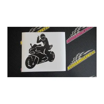 Samolepící dekorace SAMOLEPKA Motorkář 006 levá (10 - červená) NA AUTO, NÁLEPKA, FÓLIE, POLEP, TUNING, VLASTNÍ TEXT, TISK, AUTOSAMOLEPKY.cz, POLEPY, OBRÁZEK, LOGO, SAMOLEPKY