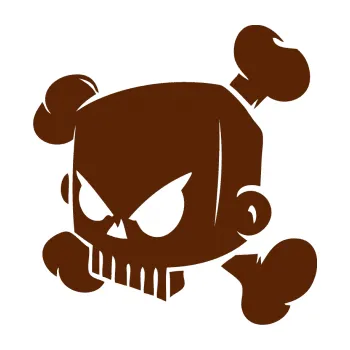 Samolepicí dekorace na vozidlo Kenblock lebka plná levá (15 - hnědá) SAMOLEPKA NA AUTO, NÁLEPKA, FÓLIE, POLEP, TUNING, VLASTNÍ TEXT, TISK, AUTOSAMOLEPKY.cz, POLEPY, OBRÁZEK, LOGO, 3D STICKERS