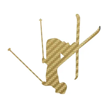 Samolepicí dekorace na vozidlo Lyžař 023 levá (59 - 3D karbon zlatý) SAMOLEPKA NA AUTO, NÁLEPKA, FÓLIE, POLEP, TUNING, VLASTNÍ TEXT, TISK, AUTOSAMOLEPKY.cz, POLEPY, OBRÁZEK, LOGO, 3D STICKERS