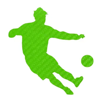 Autodoplněk Samolepka na auto Fotbalista 008 pravá (58 - 3D karbon zelený kawasaki) NÁLEPKA, FÓLIE, POLEPY, TUNING, VLASTNÍ TEXT, TISK, AUTOSAMOLEPKY.cz, SAMOLEPKY, OBRÁZEK, LOGO, VÝROBA, PRODEJ