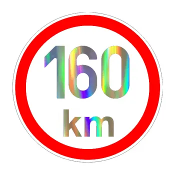 samolepka Maximální rychlost 160km - nejvyšší konstrukční rychlost (93 - Holografická) SAMOLEPKA NA AUTO, NÁLEPKA, FÓLIE, POLEP, TUNING, VLASTNÍ TEXT, TISK, AUTOSAMOLEPKY.cz, POLEPY, OBRÁZEK, LOGO, 3D STICKERS