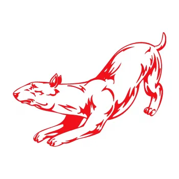 Polep vozidla SAMOLEPKA Pes 009 levá (10 - červená) NA AUTO, NÁLEPKA, FÓLIE, POLEP, TUNING, VLASTNÍ TEXT, TISK, AUTOSAMOLEPKY.cz, POLEPY, OBRÁZEK, LOGO, SAMOLEPKY