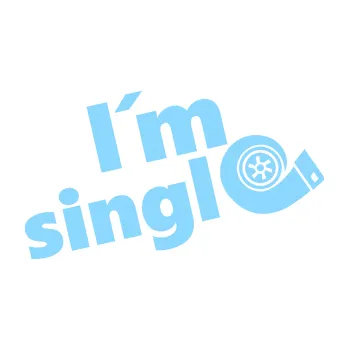 Polep vozidla SAMOLEPKA I´m single 002 nápis turbo (03 - světle modrá) NA AUTO, NÁLEPKA, FÓLIE, POLEP, TUNING, VLASTNÍ TEXT, TISK, AUTOSAMOLEPKY.cz, POLEPY, OBRÁZEK, LOGO, SAMOLEPKY