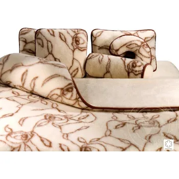 Polštář Polštář z ovčí vlny 80x70cm dekor růže, Barevné varianty Dekor růže, Velikosti 70x80 cm 200-100-00026