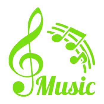 Samolepící dekorace Music noty a houslový klíč (04 - zelená kawasaki) SAMOLEPKA NA AUTO, NÁLEPKA, FÓLIE, POLEP, TUNING, VLASTNÍ TEXT, TISK, AUTOSAMOLEPKY.cz, POLEPY, OBRÁZEK, LOGO, 3D STICKERS