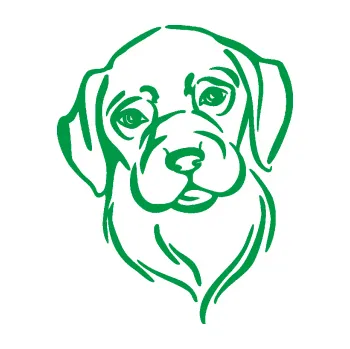 Polep vozidla Pes 130 levá hlavička (12 - zelená) SAMOLEPKA NA AUTO, NÁLEPKA, FÓLIE, POLEP, TUNING, VLASTNÍ TEXT, TISK, AUTOSAMOLEPKY.cz, POLEPY, OBRÁZEK, LOGO, 3D STICKERS