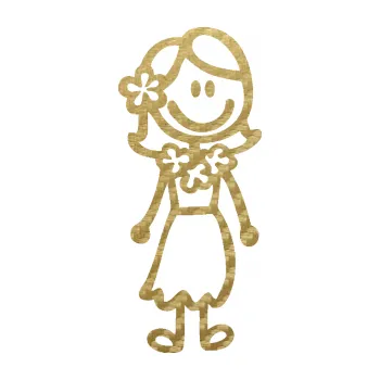 samolepka Cartoon family máma Hawaii (59 - 3D karbon zlatý) SAMOLEPKA NA AUTO, NÁLEPKA, FÓLIE, POLEP, TUNING, VLASTNÍ TEXT, TISK, AUTOSAMOLEPKY.cz, POLEPY, OBRÁZEK, LOGO, 3D STICKERS