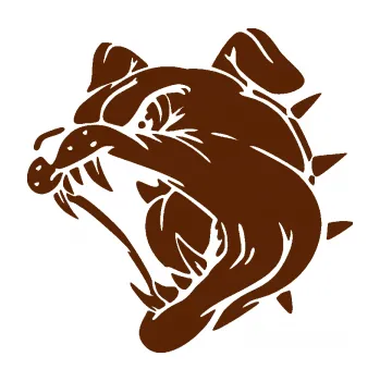 Polep vozidla Pes 136 levá rozzuřený buldok (15 - hnědá) SAMOLEPKA NA AUTO, NÁLEPKA, FÓLIE, POLEP, TUNING, VLASTNÍ TEXT, TISK, AUTOSAMOLEPKY.cz, POLEPY, OBRÁZEK, LOGO, 3D STICKERS