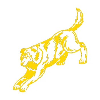 samolepka Pes 044 levá (13 - jasně žlutá) SAMOLEPKA NA AUTO, NÁLEPKA, FÓLIE, POLEP, TUNING, VLASTNÍ TEXT, TISK, AUTOSAMOLEPKY.cz, POLEPY, OBRÁZEK, LOGO, 3D STICKERS