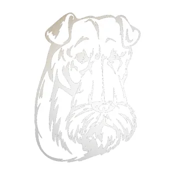 Polep vozidla SAMOLEPKA Pes 006 pravá Knírač (82 - odrazková reflexní bílá) NA AUTO, NÁLEPKA, FÓLIE, POLEP, TUNING, VLASTNÍ TEXT, TISK, AUTOSAMOLEPKY.cz, POLEPY, OBRÁZEK, LOGO, SAMOLEPKY