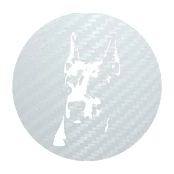 Polep vozidla SAMOLEPKA Pes 142 levá dobrman (51 - 3D karbon bílý) NA AUTO, NÁLEPKA, FÓLIE, POLEP, TUNING, VLASTNÍ TEXT, TISK, AUTOSAMOLEPKY.cz, POLEPY, OBRÁZEK, LOGO, SAMOLEPKY