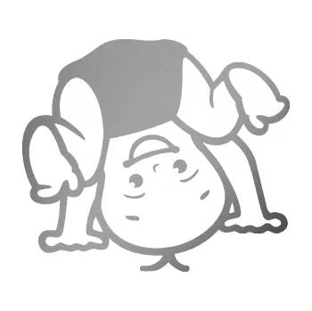 Samolepicí dekorace na vozidlo Dítě v autě 101 pravá vzhůru nohama (42 - stříbrná metalíza) SAMOLEPKA NA AUTO, NÁLEPKA, FÓLIE, POLEP, TUNING, VLASTNÍ TEXT, TISK, AUTOSAMOLEPKY.cz, POLEPY, OBRÁZEK, LOGO, 3D STICKERS