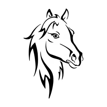 Samolepící dekorace SAMOLEPKA Kůň 030 pravá (01 - černá) NA AUTO, NÁLEPKA, FÓLIE, POLEP, TUNING, VLASTNÍ TEXT, TISK, AUTOSAMOLEPKY.cz, POLEPY, OBRÁZEK, LOGO, SAMOLEPKY