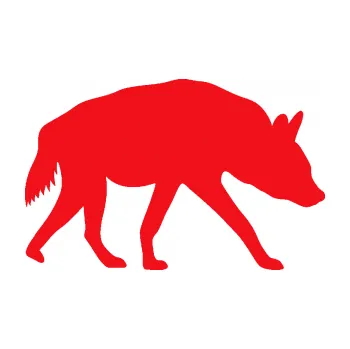 Samolepící dekorace SAMOLEPKA Hyena 001 pravá (10 - červená) NA AUTO, NÁLEPKA, FÓLIE, POLEP, TUNING, VLASTNÍ TEXT, TISK, AUTOSAMOLEPKY.cz, POLEPY, OBRÁZEK, LOGO, SAMOLEPKY