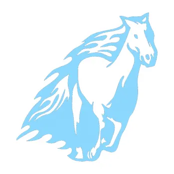 Samolepicí dekorace na vozidlo Animal flames 006 pravá kůň (03 - světle modrá) SAMOLEPKA NA AUTO, NÁLEPKA, FÓLIE, POLEP, TUNING, VLASTNÍ TEXT, TISK, AUTOSAMOLEPKY.cz, POLEPY, OBRÁZEK, LOGO, 3D STICKERS