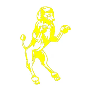 samolepka Pes 023 pravá Pudl (05 - žlutá citron) SAMOLEPKA NA AUTO, NÁLEPKA, FÓLIE, POLEP, TUNING, VLASTNÍ TEXT, TISK, AUTOSAMOLEPKY.cz, POLEPY, OBRÁZEK, LOGO, 3D STICKERS