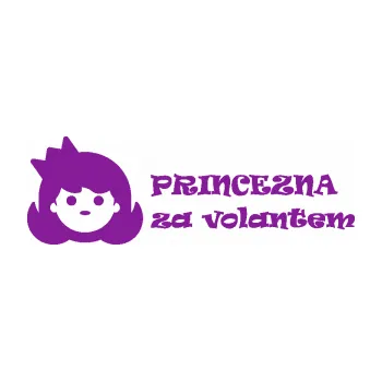Polep vozidla SAMOLEPKA Princezna za volantem (14 - fialová) NA AUTO, NÁLEPKA, FÓLIE, POLEP, TUNING, VLASTNÍ TEXT, TISK, AUTOSAMOLEPKY.cz, POLEPY, OBRÁZEK, LOGO, SAMOLEPKY
