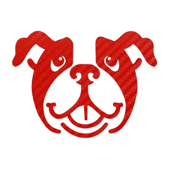 Polep vozidla Pes 069 Buldoček (53 - 3D karbon červený) SAMOLEPKA NA AUTO, NÁLEPKA, FÓLIE, POLEP, TUNING, VLASTNÍ TEXT, TISK, AUTOSAMOLEPKY.cz, POLEPY, OBRÁZEK, LOGO, 3D STICKERS