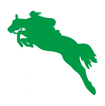 Samolepící dekorace Kůň 084 levá s jezdkyní (12 - zelená) SAMOLEPKA NA AUTO, NÁLEPKA, FÓLIE, POLEP, TUNING, VLASTNÍ TEXT, TISK, AUTOSAMOLEPKY.cz, POLEPY, OBRÁZEK, LOGO, 3D STICKERS