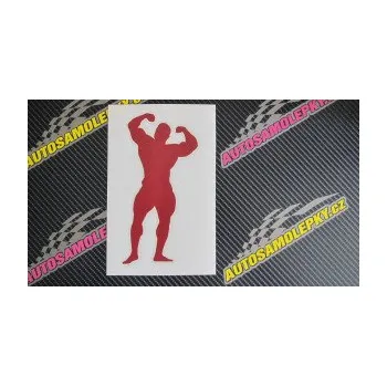 Polep vozidla SAMOLEPKA Kulturista 003 levá (10 - červená) NA AUTO, NÁLEPKA, FÓLIE, POLEP, TUNING, VLASTNÍ TEXT, TISK, AUTOSAMOLEPKY.cz, POLEPY, OBRÁZEK, LOGO, SAMOLEPKY