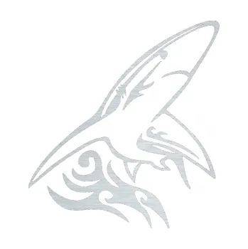 Samolepicí dekorace na vozidlo Animal flames 033 pravá žralok (61 - škrábaný hliník) SAMOLEPKA NA AUTO, NÁLEPKA, FÓLIE, POLEP, TUNING, VLASTNÍ TEXT, TISK, AUTOSAMOLEPKY.cz, POLEPY, OBRÁZEK, LOGO, 3D STICKERS