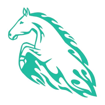 Samolepicí dekorace na vozidlo Animal flames 011 levá kůň (25 - tyrkysová) SAMOLEPKA NA AUTO, NÁLEPKA, FÓLIE, POLEP, TUNING, VLASTNÍ TEXT, TISK, AUTOSAMOLEPKY.cz, POLEPY, OBRÁZEK, LOGO, 3D STICKERS