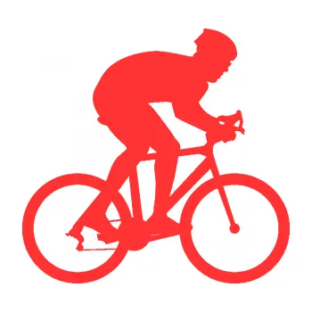 Polep vozidla SAMOLEPKA Cyklista 008 pravá (02 - světle červená) NA AUTO, NÁLEPKA, FÓLIE, POLEP, TUNING, VLASTNÍ TEXT, TISK, AUTOSAMOLEPKY.cz, POLEPY, OBRÁZEK, LOGO, SAMOLEPKY