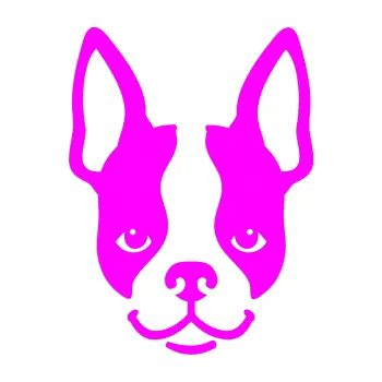 Polep vozidla Pes 066 Bostonský teriér (72 - Fluorescentní růžová) SAMOLEPKA NA AUTO, NÁLEPKA, FÓLIE, POLEP, TUNING, VLASTNÍ TEXT, TISK, AUTOSAMOLEPKY.cz, POLEPY, OBRÁZEK, LOGO, 3D STICKERS